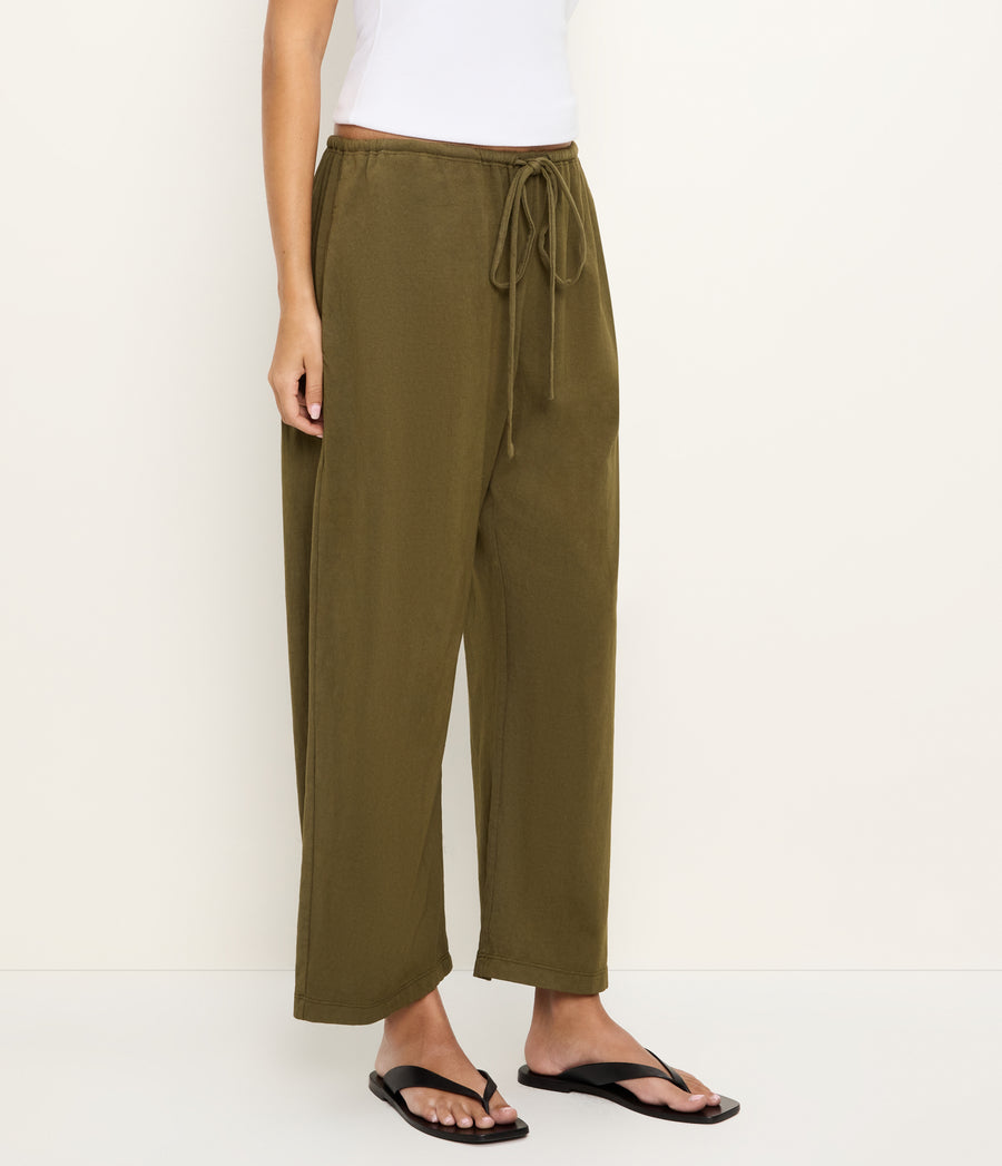 Liana Barrel Pant in TOPIARY GREEN Side View #TOPIARY
