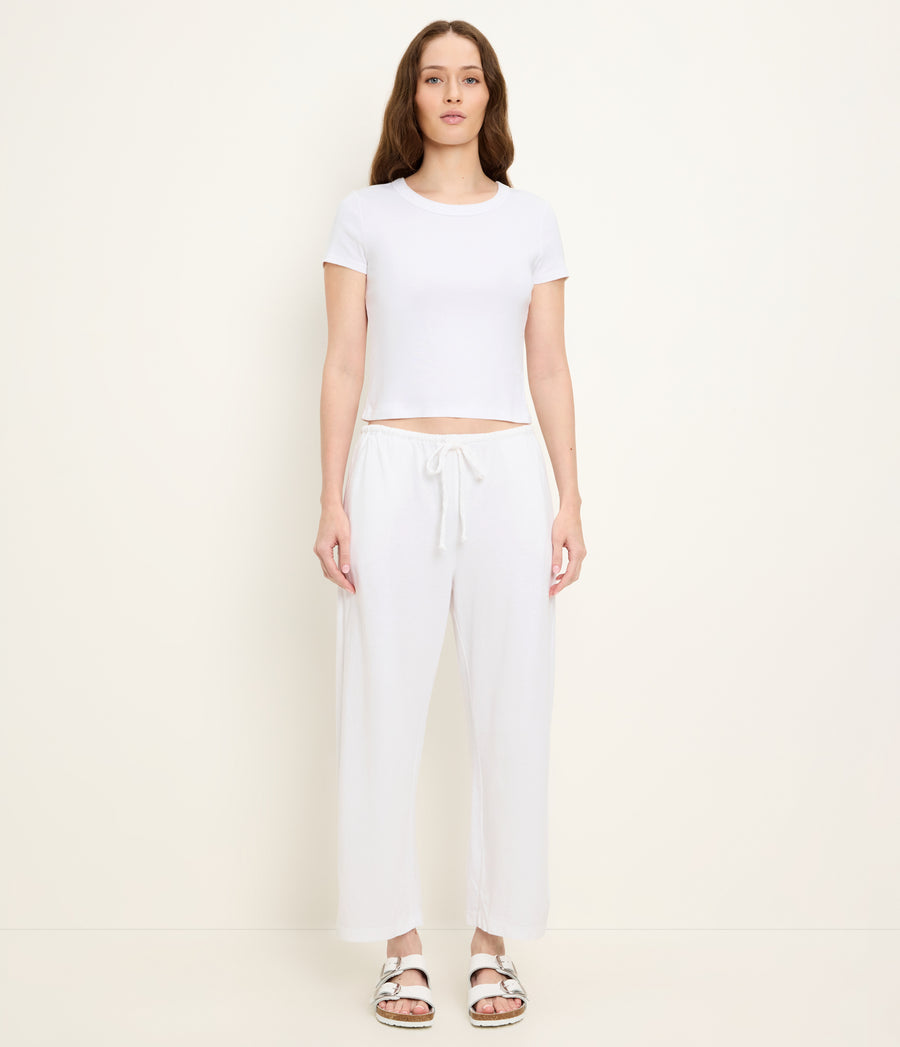Liana Barrel Pant in White Full Body View #WHITE