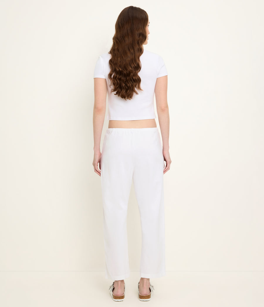 Liana Barrel Pant in White Back View  #WHITE