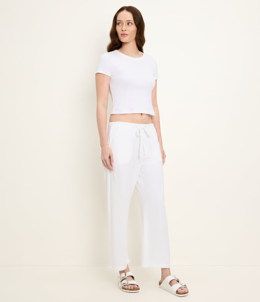 Liana Barrel Pant in White Full Body View #WHITE