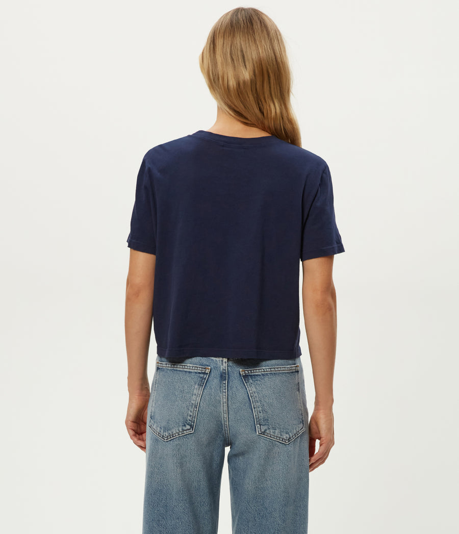 Blake Cropped Tee in Nocturnal Blue Side View #NOCTURNAL