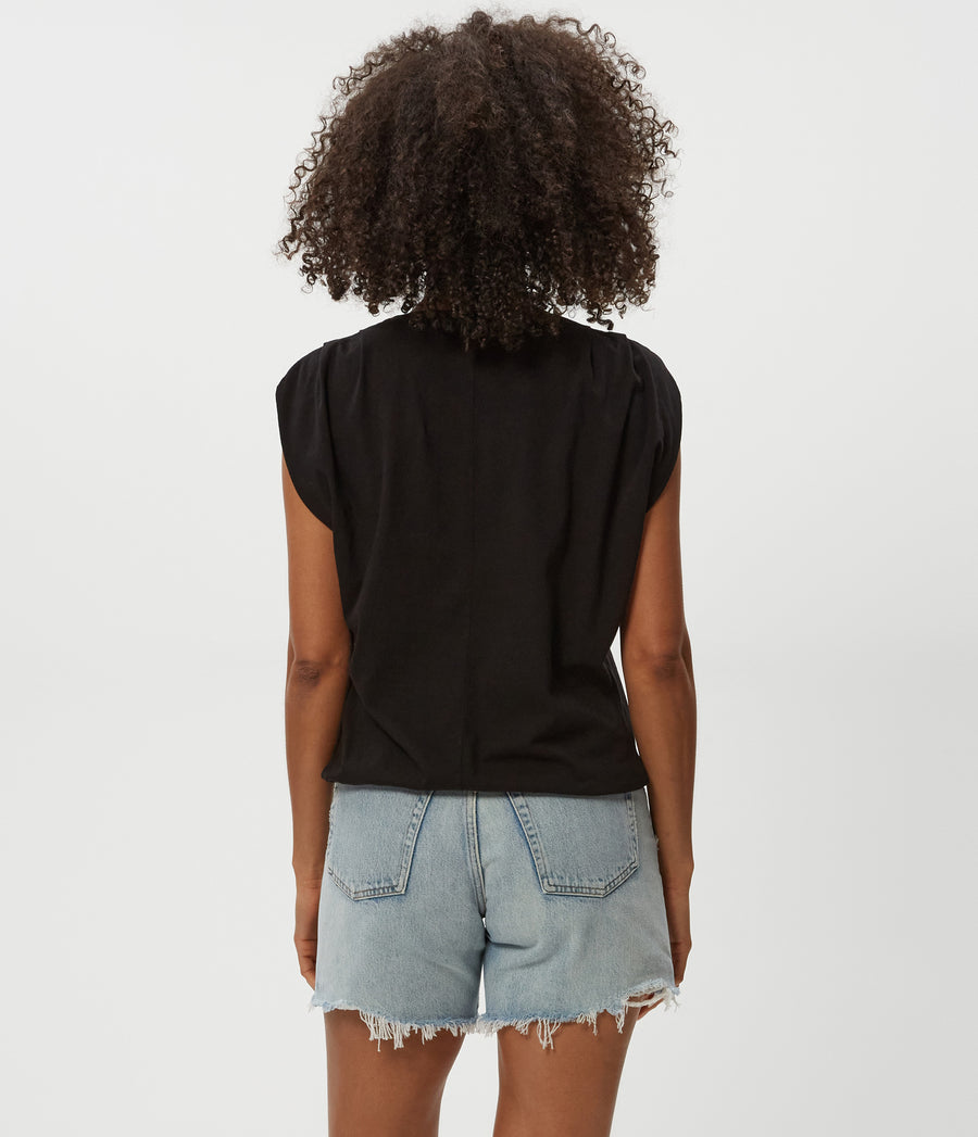 Luca Jersey Bubble Tee in Black Back View #BLACK