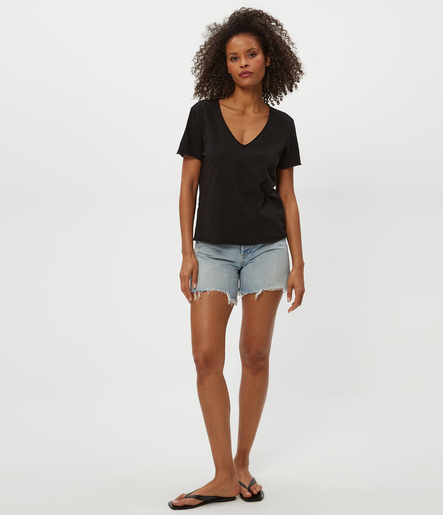 VERA TEE in Black Full Body View #BLACK