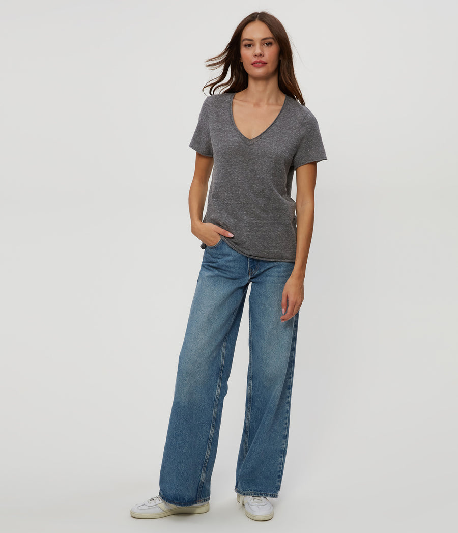 Vera Tee in Charcoal Grey Full Body View #CHARCOAL