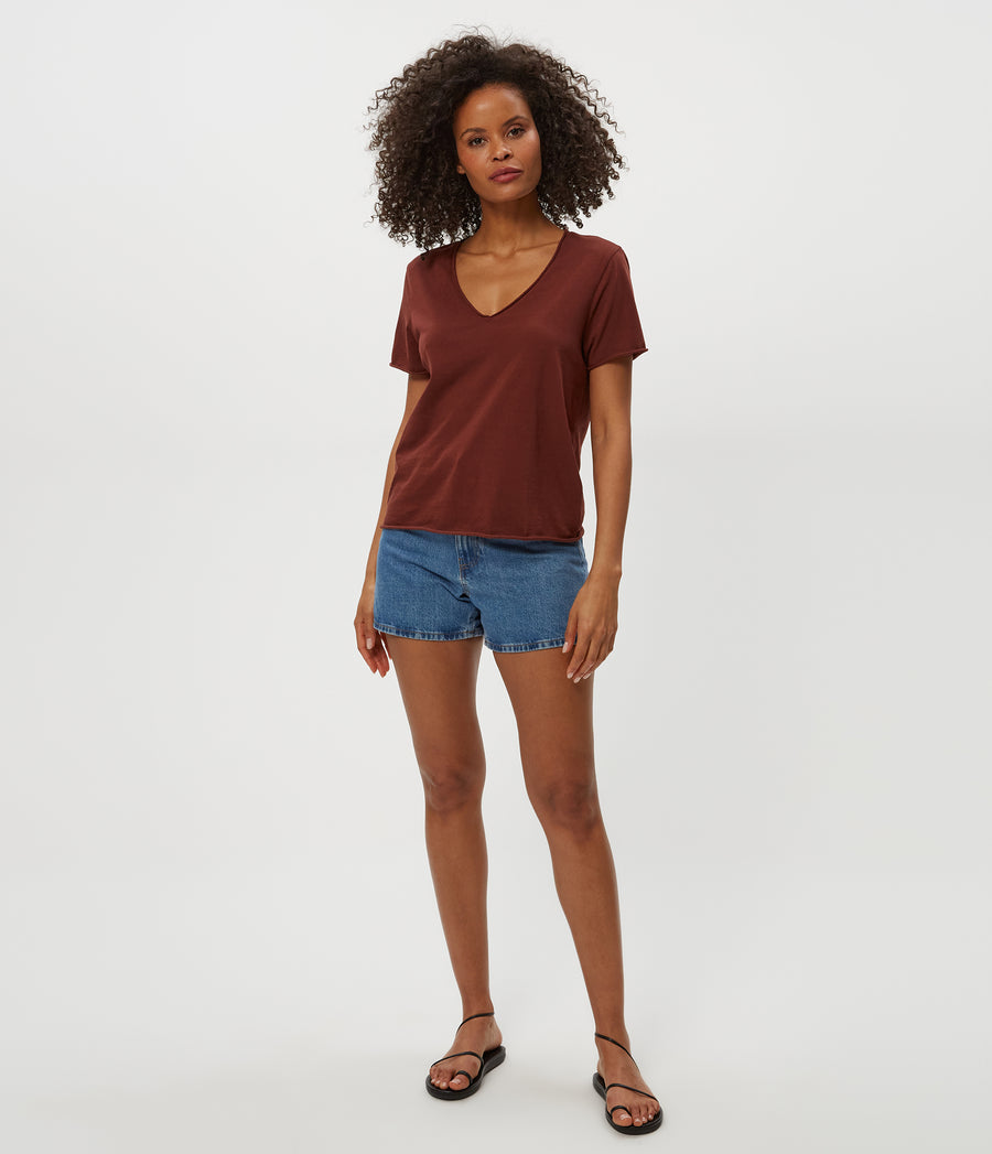 VERA TEE in ESPRESSO Brown Full Body View #ESPRESSO