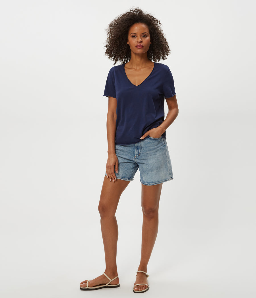 VERA TEE in Nocturnal Blue Full Body View #NOCTURNAL