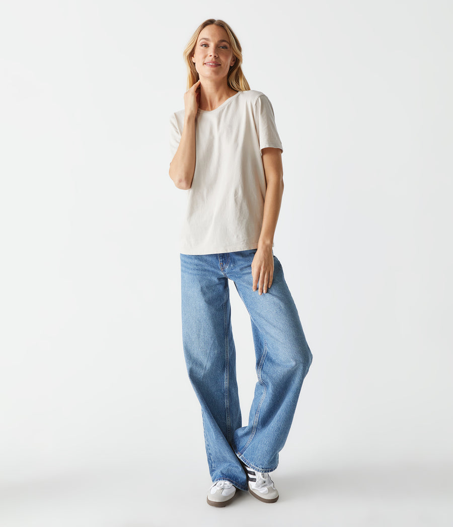 Becca Tee in Cement Grey Full Body View #CEMENT