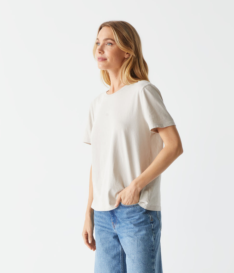 Becca Tee in Cement Grey Side View #CEMENT