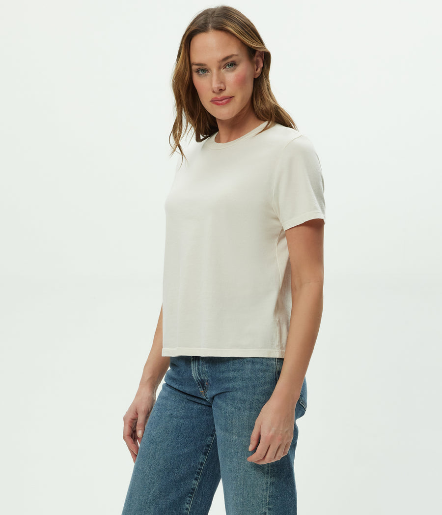 Becca Tee in Chalk White Side View #CHALK