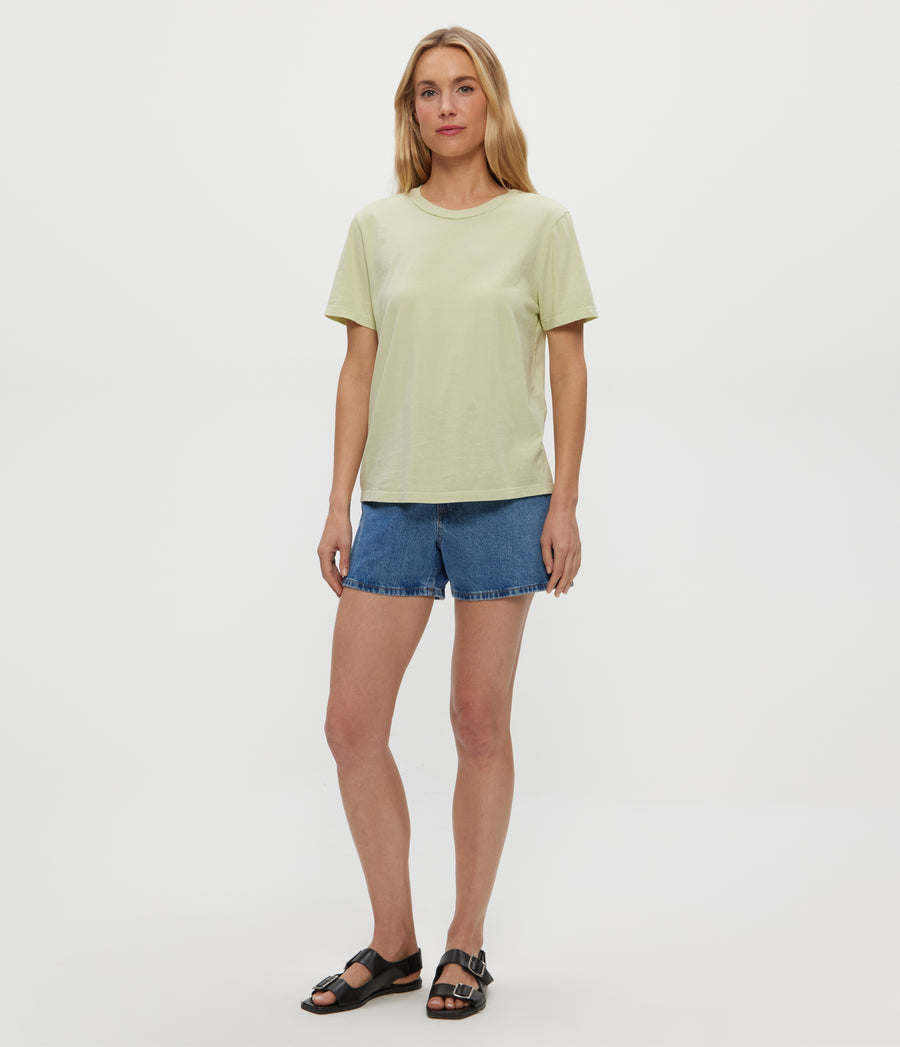 Becca Tee in Celery GREEN Full Body View #CELERY