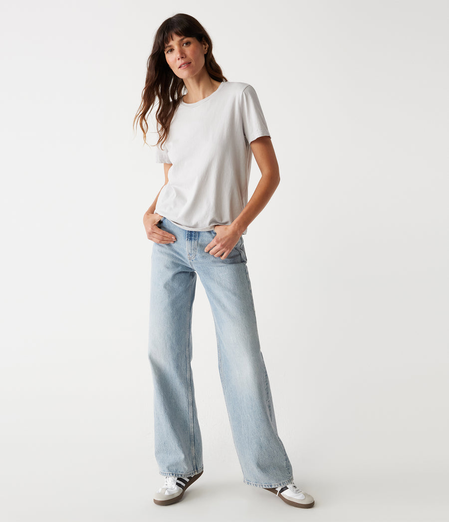 Becca Tee in Crescent Grey Full Body View #CRESCENT