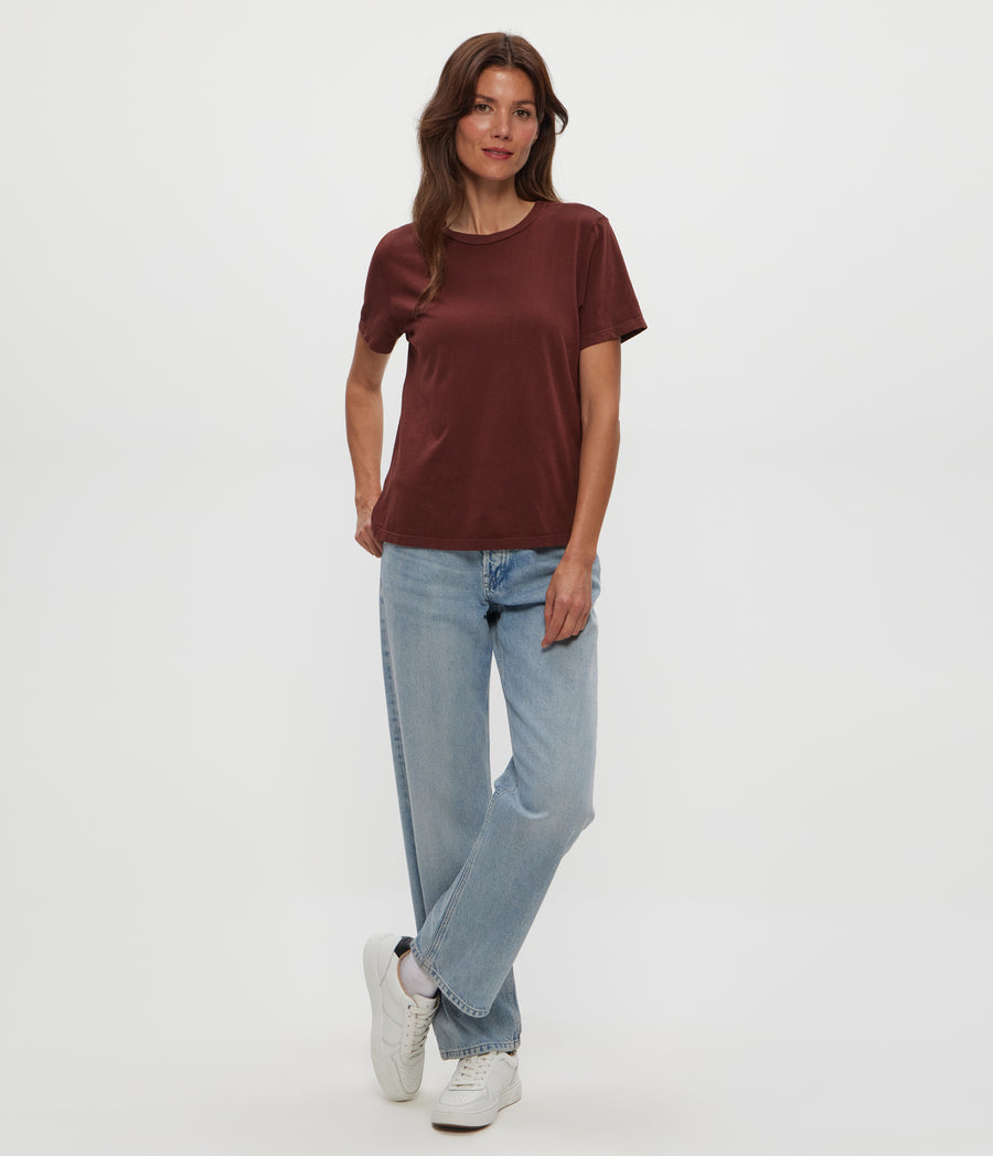 Becca Tee in ESPRESSO Brown Full Body View #ESPRESSO