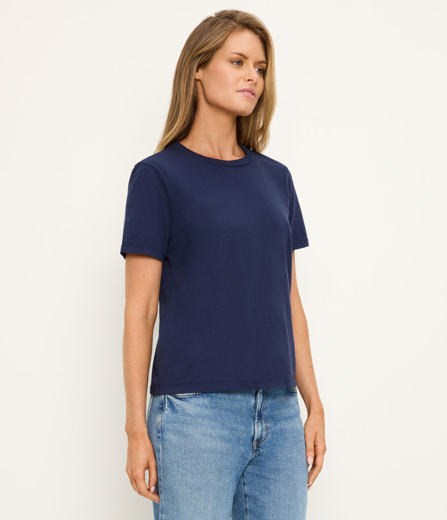 Becca Tee in Nocturnal Blue Side View #NOCTURNAL
