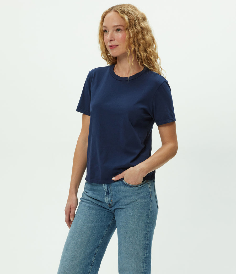 Becca Tee in Nocturnal Blue Side View #NOCTURNAL