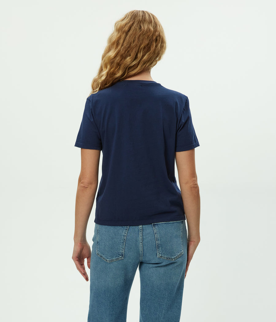Becca Tee in Nocturnal Blue Back View #NOCTURNAL