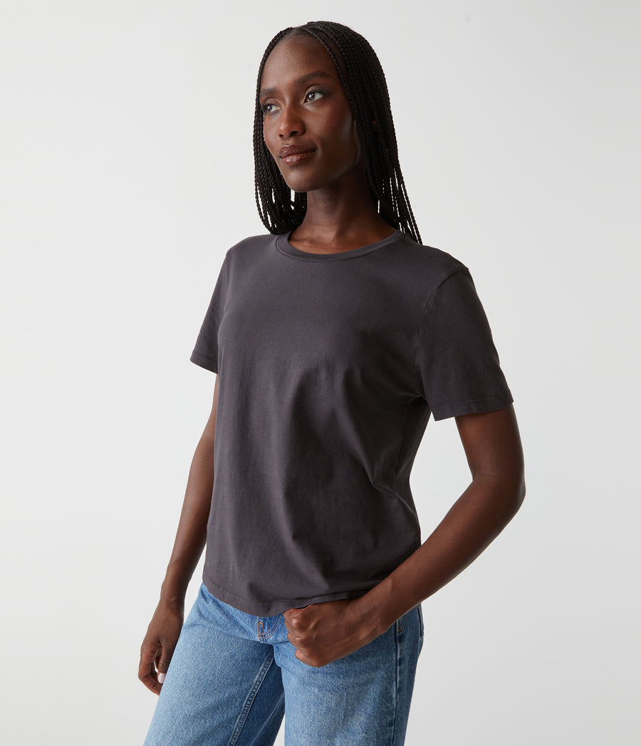 Becca Tee in Oxide Grey Close Up View #OXIDE