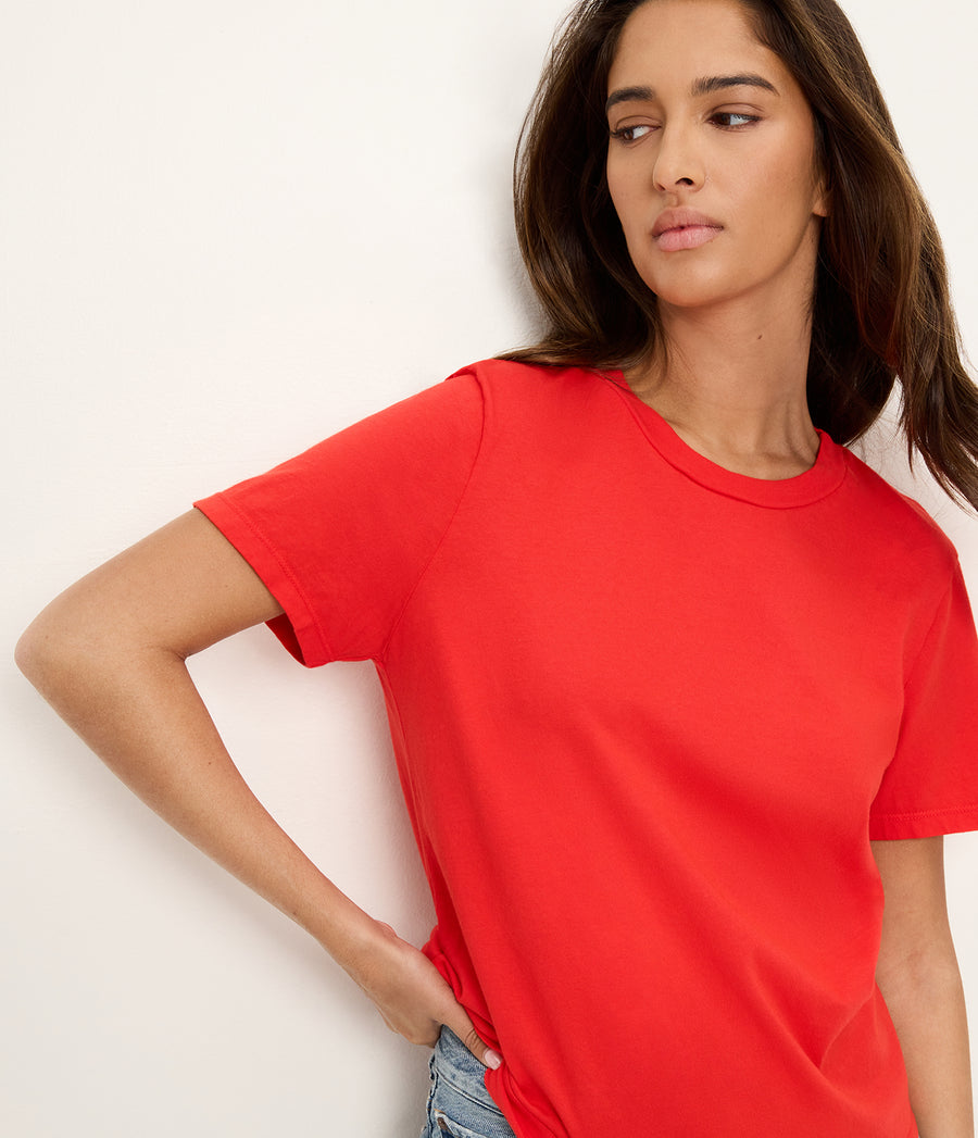 Becca Tee in SAMBA RED Close up View #SAMBA
