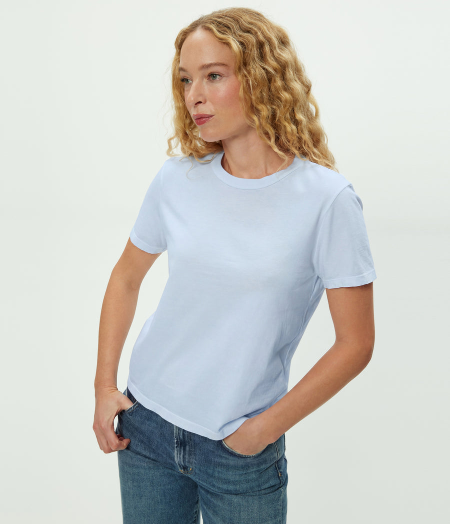 Becca Tee in SPLASH Blue Close up View #SPLASH