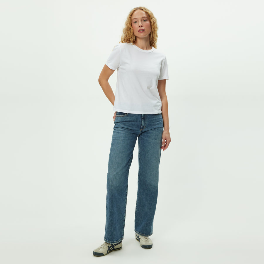 Becca Tee in White Full Body View #WHITE