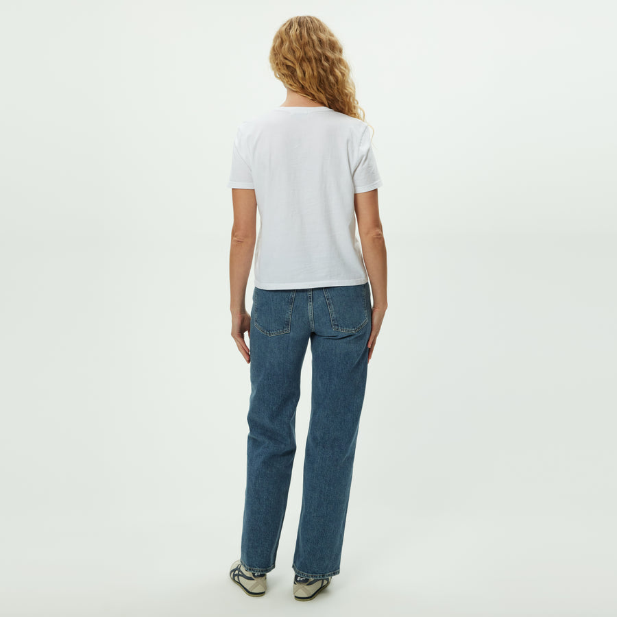 Becca Tee in White Back View  #WHITE