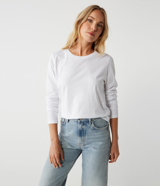 (取寄) マイケル スターズ レディース ゾラ ロング スリーブ クルー ティー Michael Stars women Zola Long Sleeve Crew Tee White Women's Michael Stars Zola Long Sleeve Crew Tee | Zappos.com