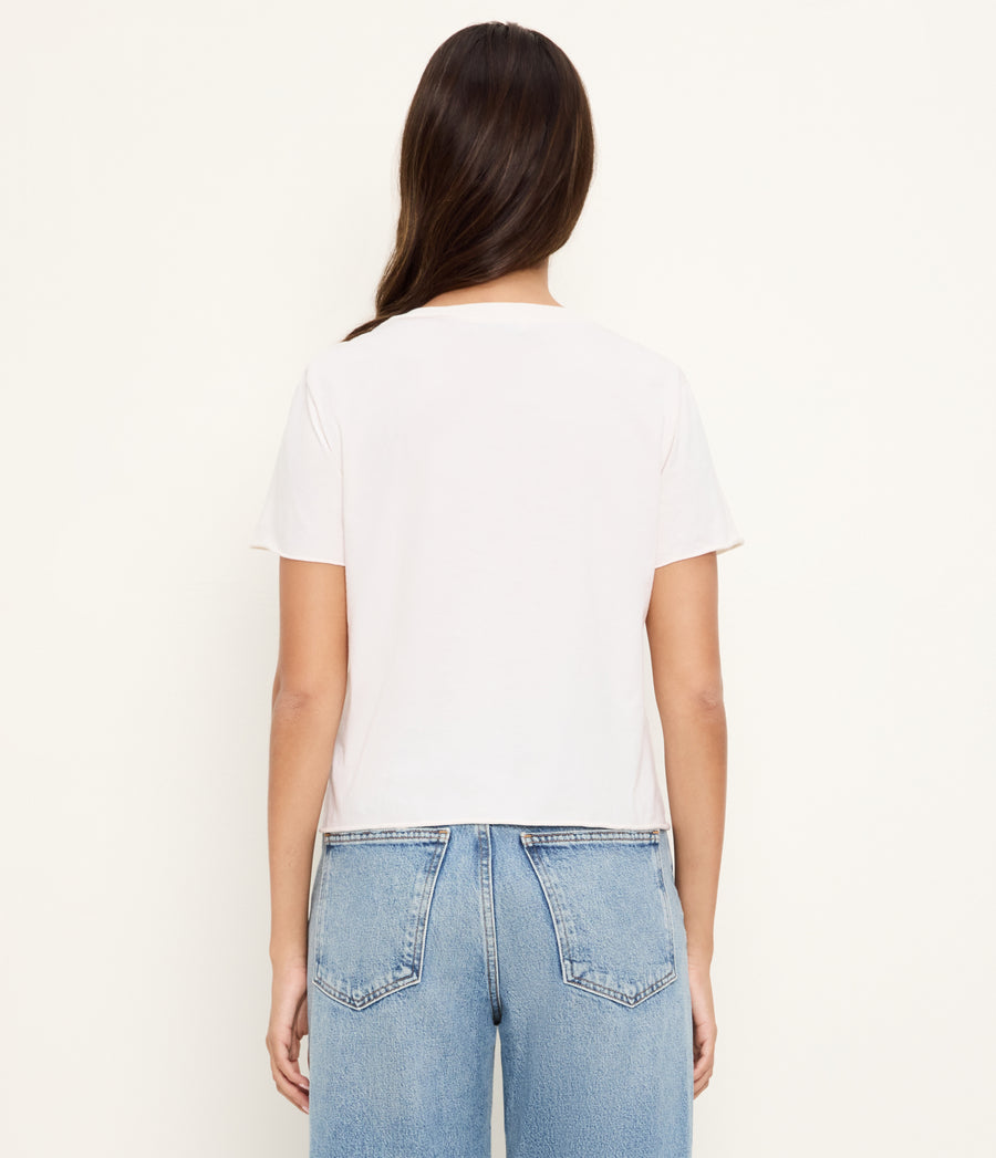 Jackie Crewneck Tee in Chalk White Back View #CHALK