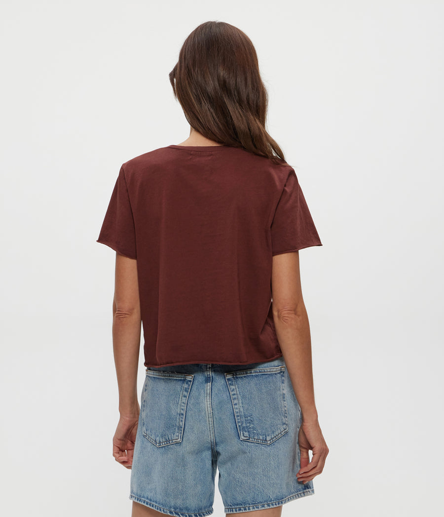 Jackie Crewneck Tee in ESPRESSO Brown Back View #ESPRESSO
