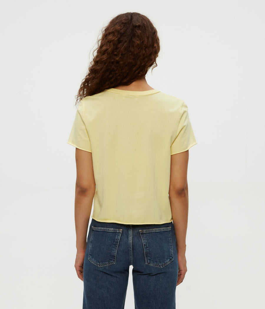 Jackie Crewneck Tee in Lemonade Yellow Back View #LEMONADE