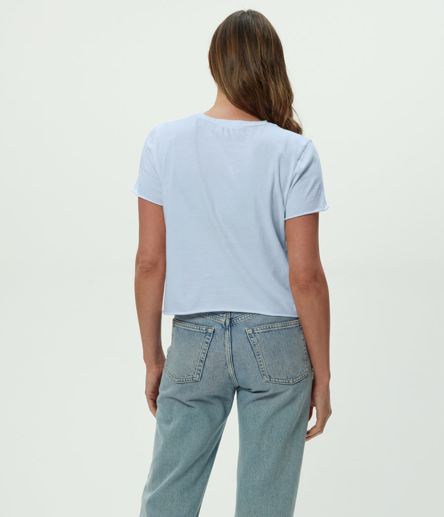 Jackie Crewneck Tee in SPLASH Blue Full Body View #SPLASH