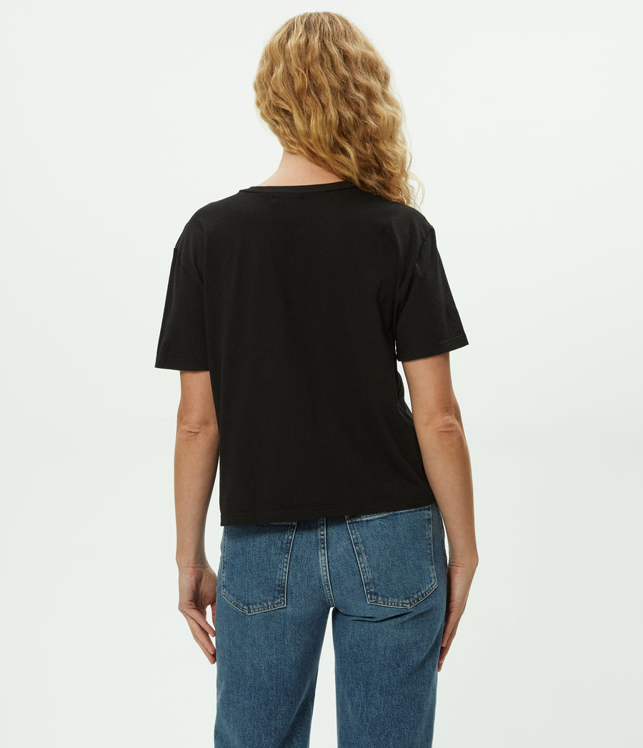 Nina Crewneck Tee in Black Back View #BLACK