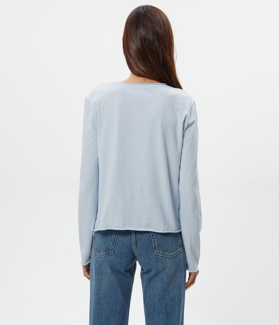 Kailee V-Neck Long Sleeve Tee in Splash Back View #SPLASH