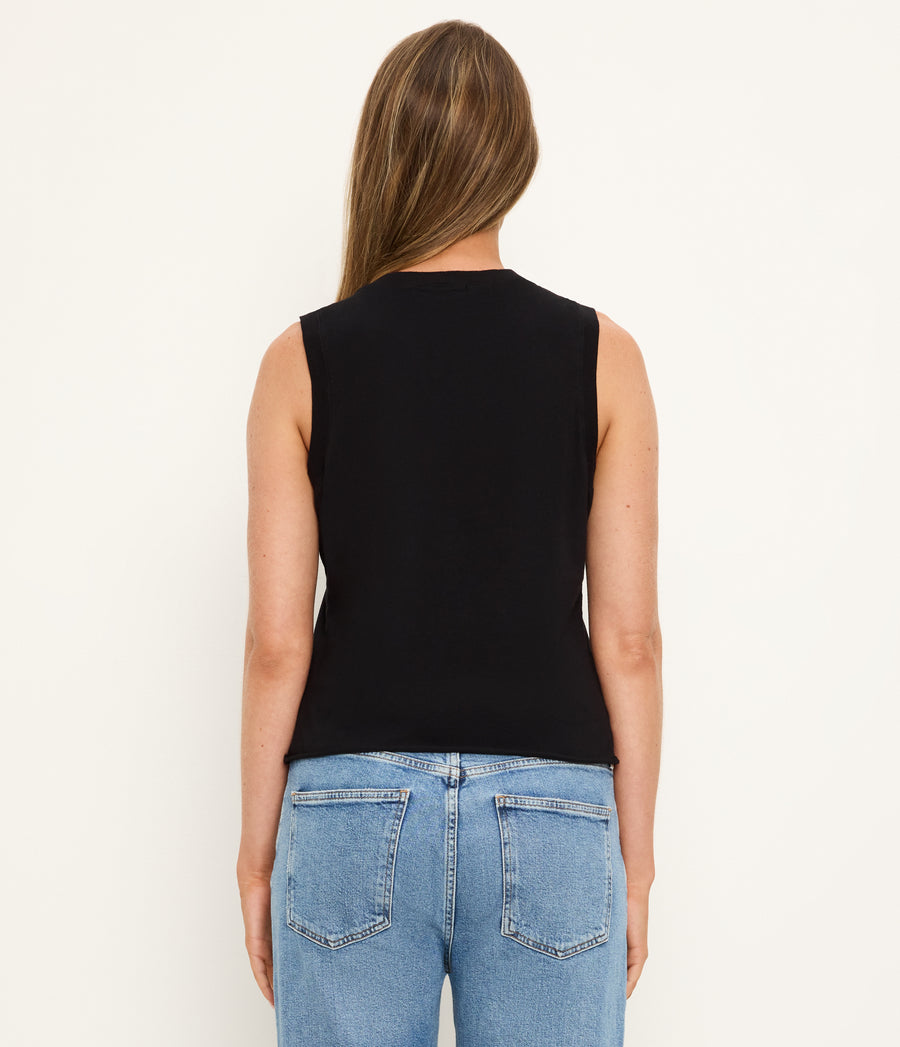 Junia Tank in Black Back View  #BLACK