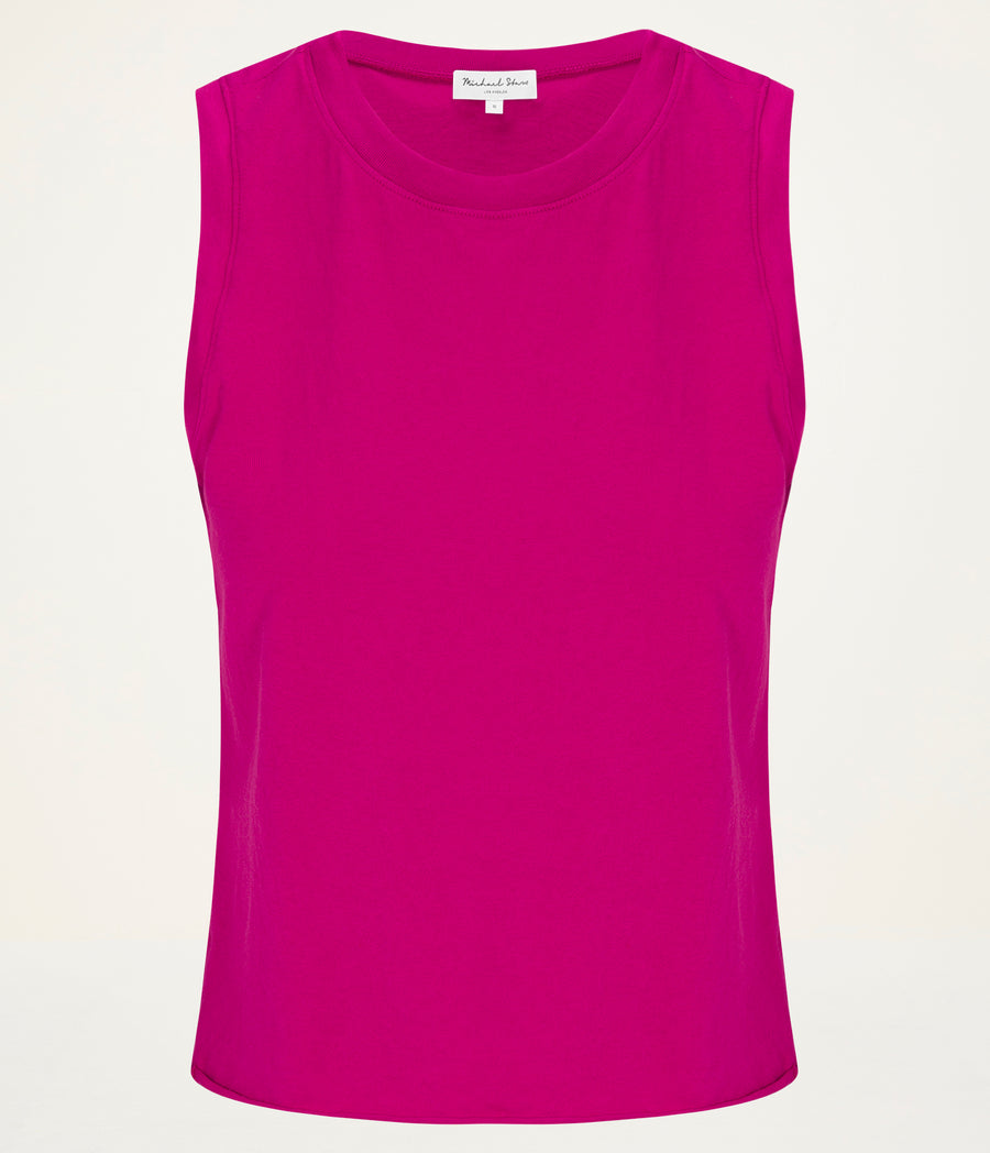 Junia Tank in FRENCH ROSE RED Close Up View  #FRENCH ROSE