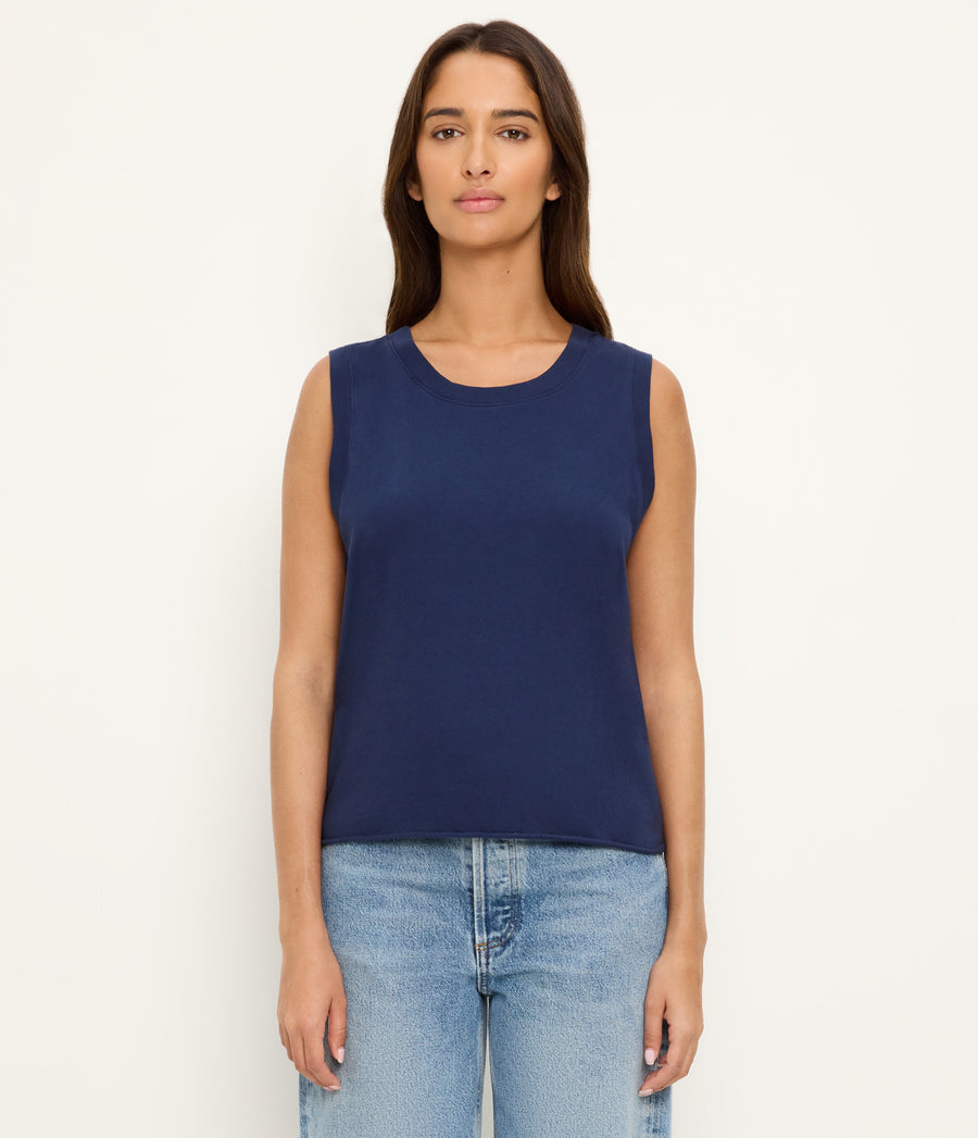 Junia Tank in Nocturnal Blue Full Body View #NOCTURNAL