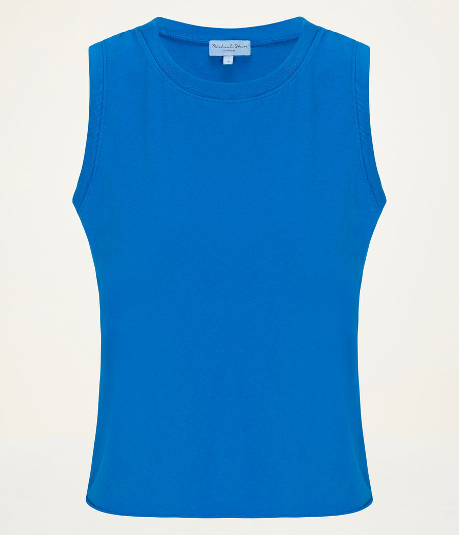 Junia Tank in PACIFIC BLUE Close up View #PACIFIC