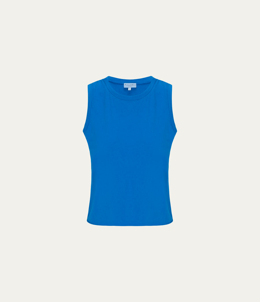 Junia Tank in PACIFIC BLUE Close up View #PACIFIC