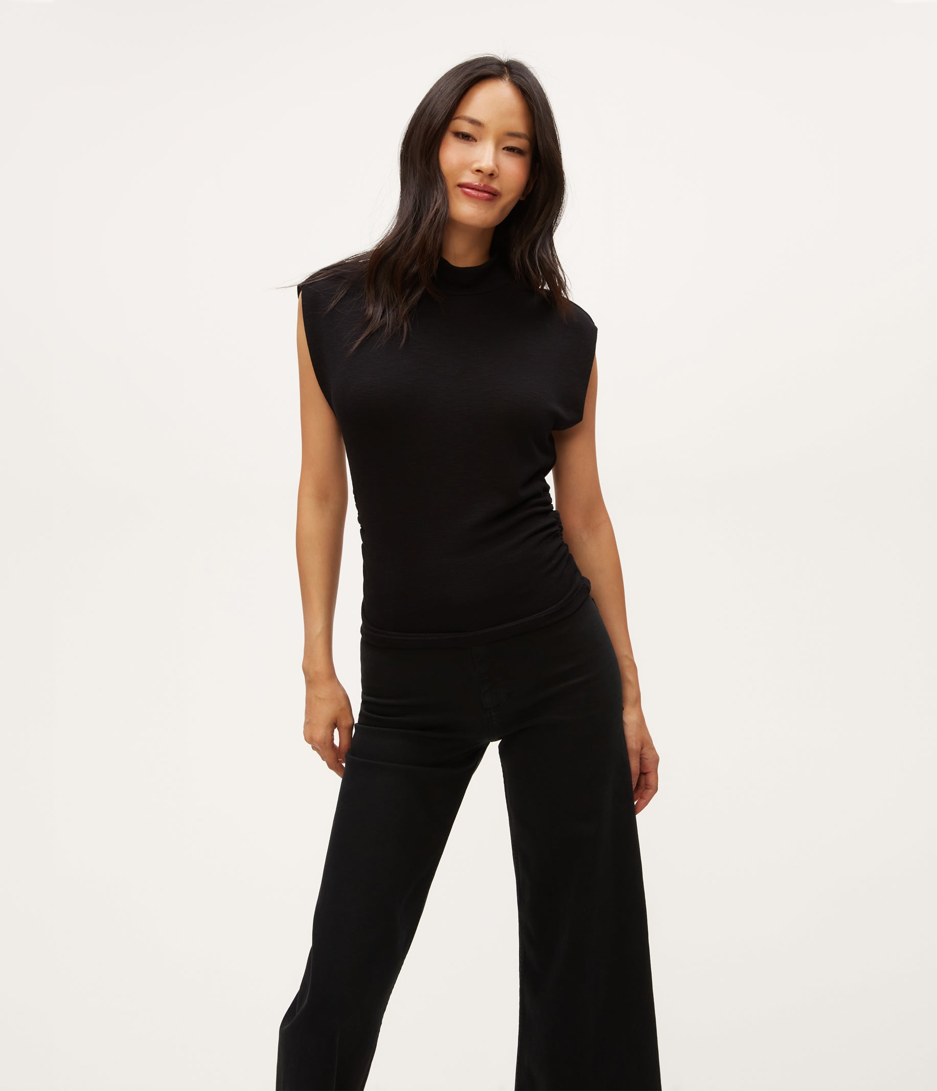 (取寄) マイケル スターズ レディース ティーナ モック ネック トップ Michael Stars women Tina Mock Neck Top Oatmeal Michael Stars (取寄) マイケル スターズ レディース ティーナ