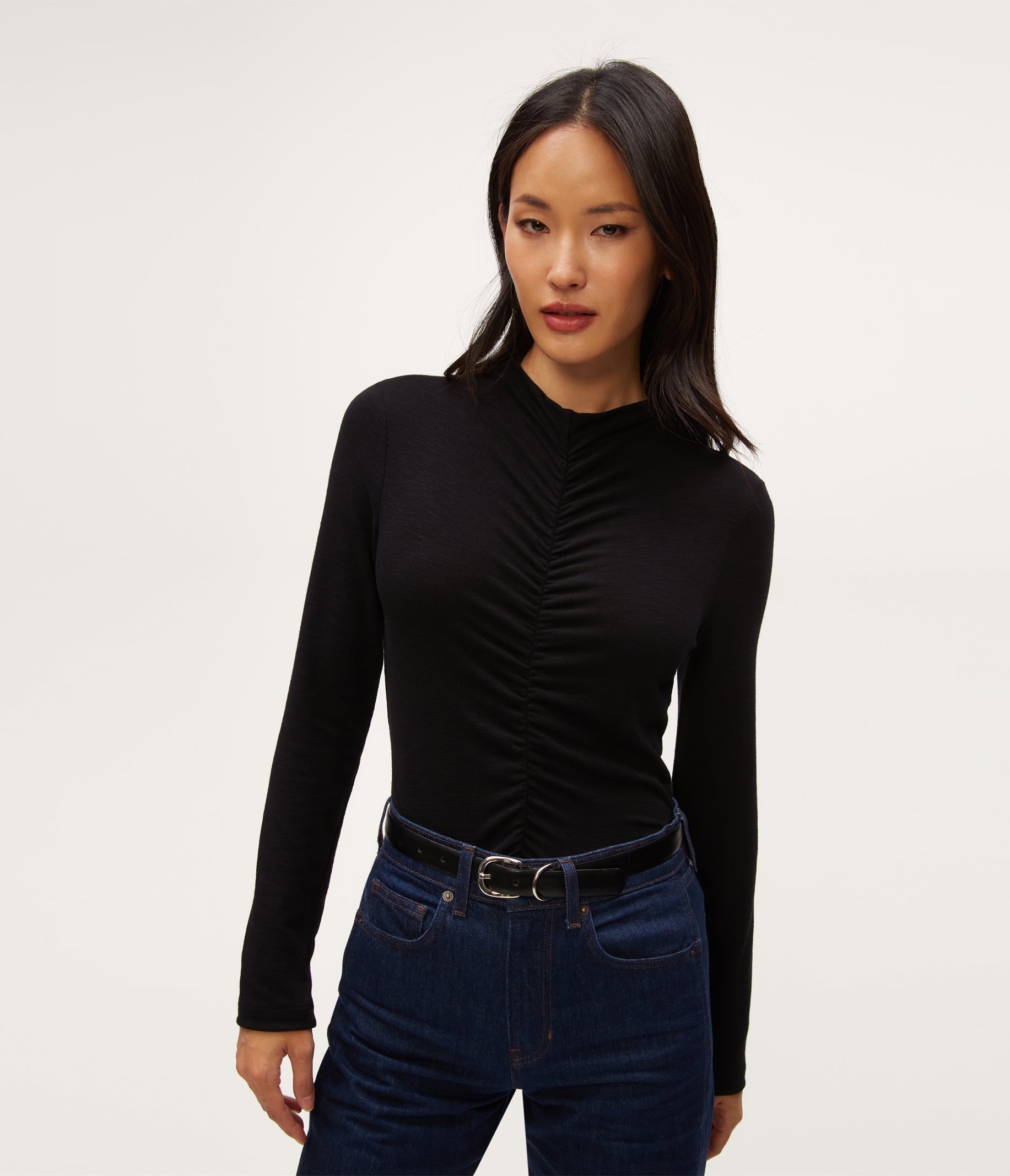 ☆NERDY☆ Women's satin track top black Racer Crop Top with Satin Panels - Black | Manière De Voir USA