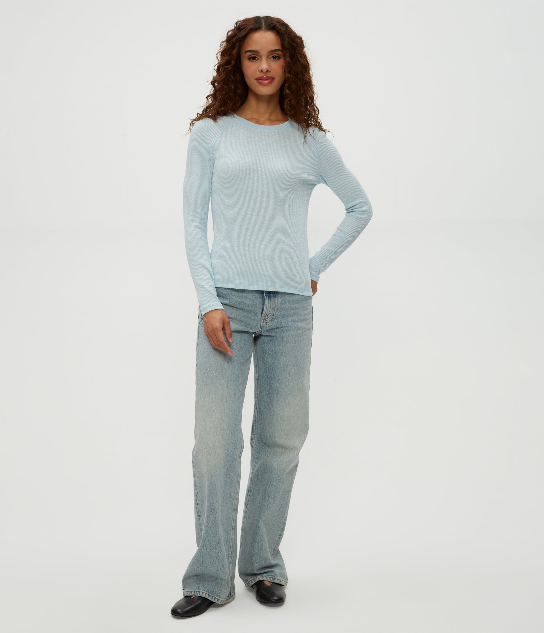 Paige Crewneck Ribbed Top