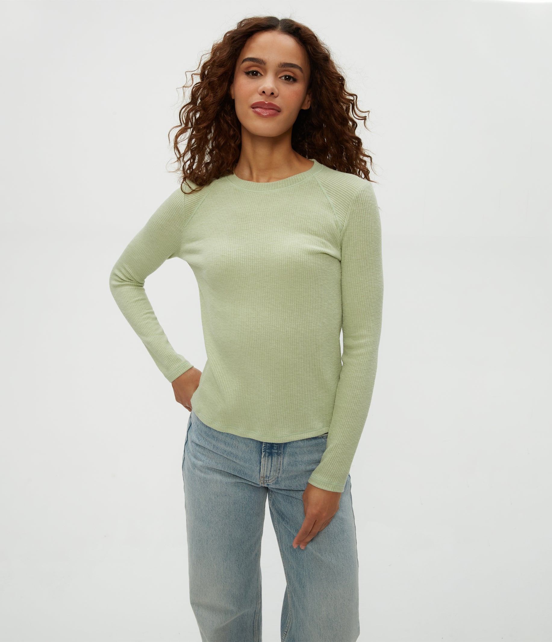 Paige Crewneck Ribbed Top