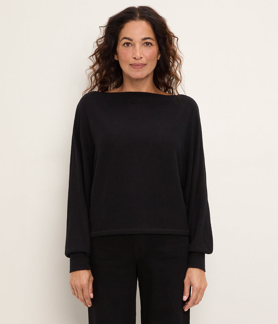 Roxy Balloon Sleeve Ribbed Top