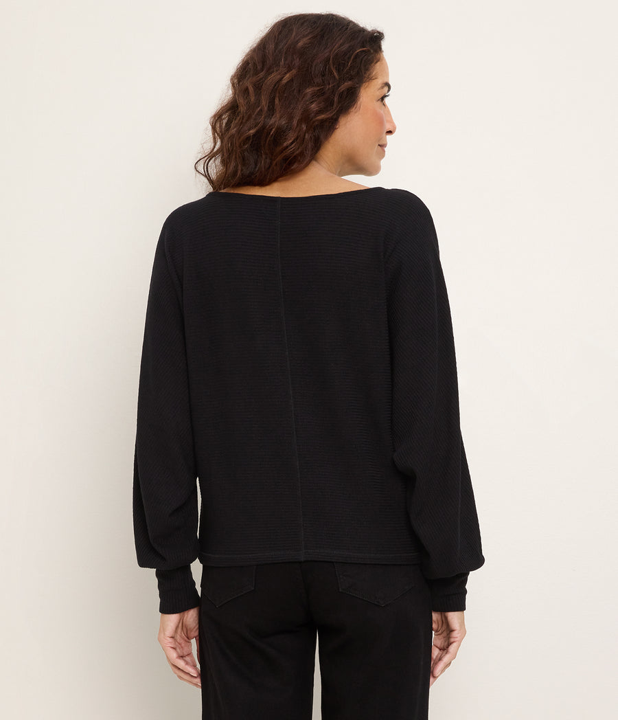 Roxy Balloon Sleeve Ribbed Top