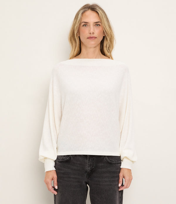 Roxy Balloon Sleeve Ribbed Top