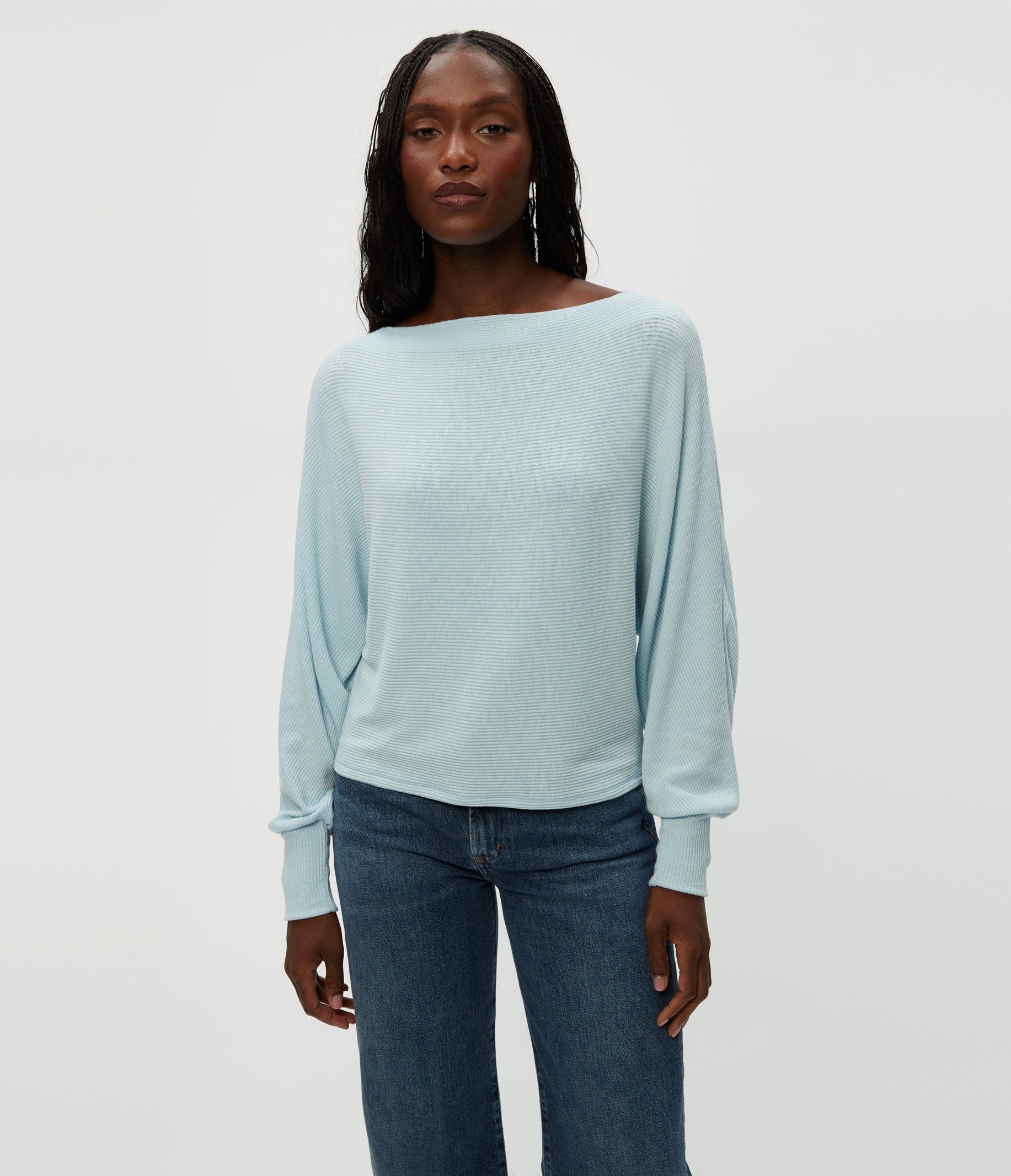 Roxy Balloon Sleeve Ribbed Top