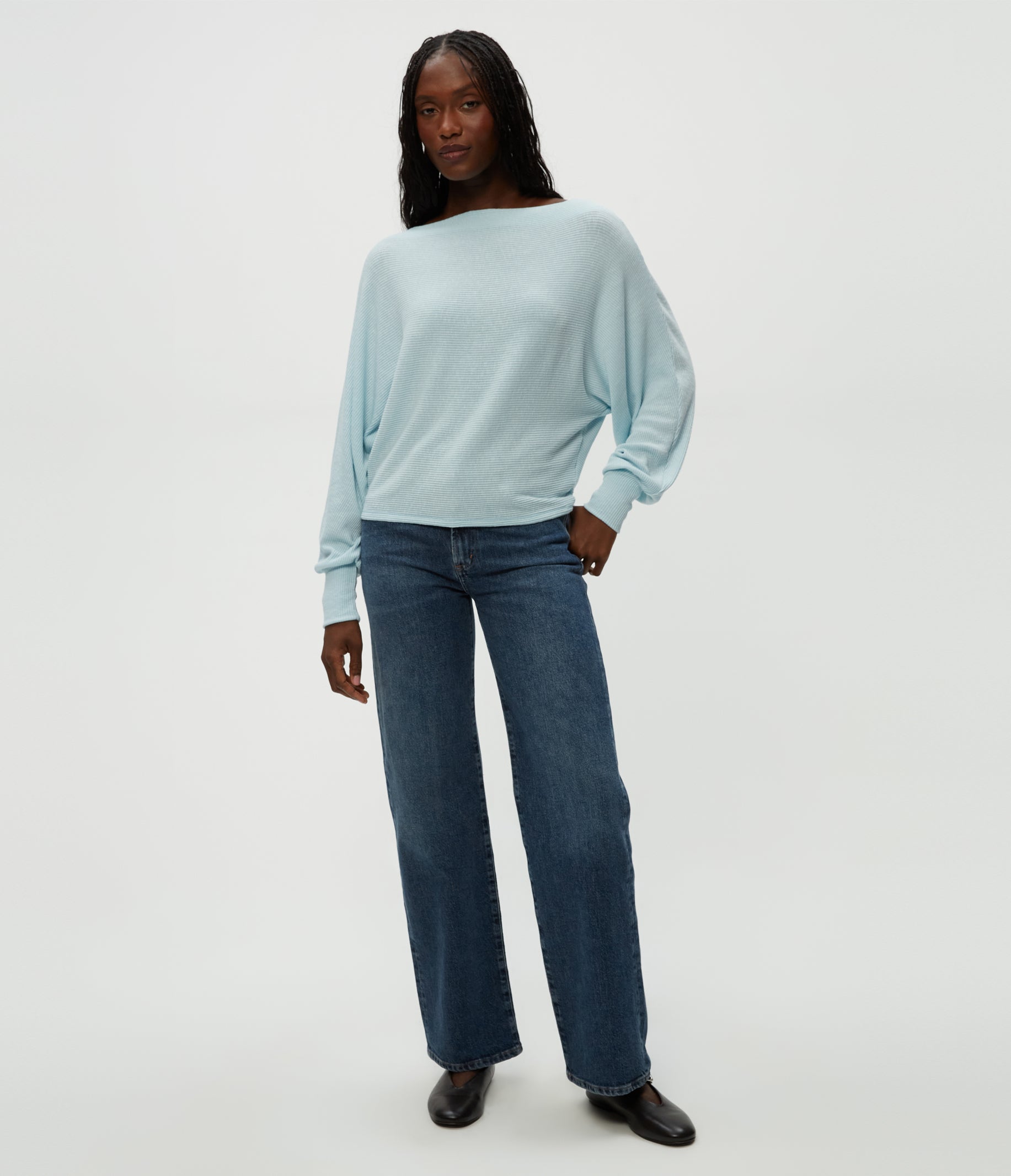 Roxy Balloon Sleeve Ribbed Top