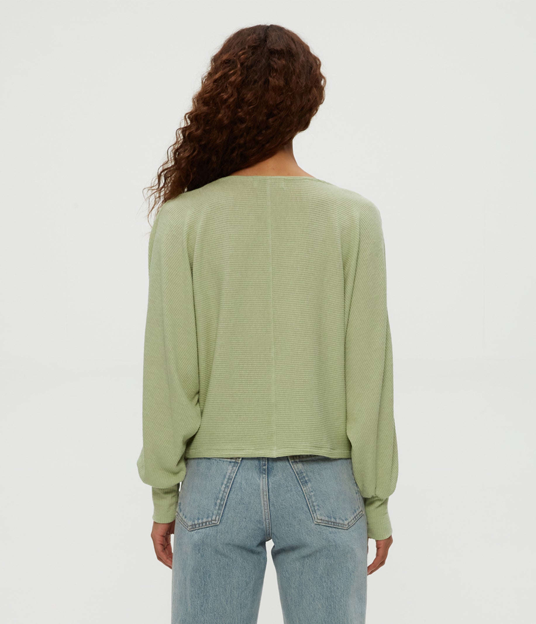 Roxy Balloon Sleeve Ribbed Top