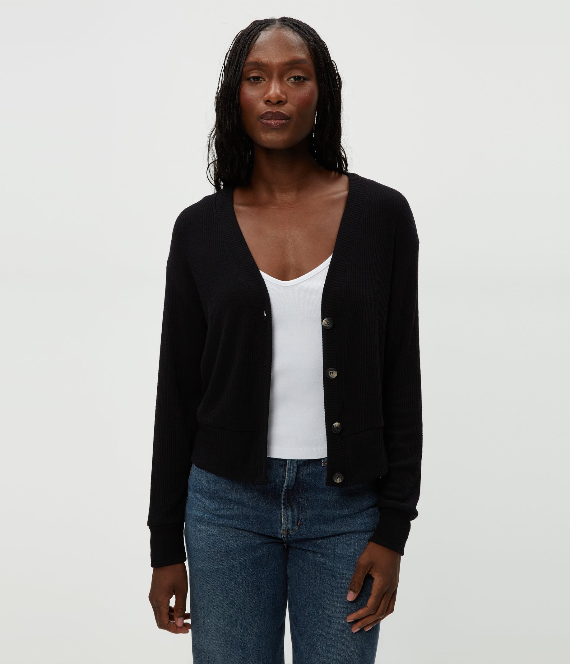 Isla V-Neck Ribbed Cardigan