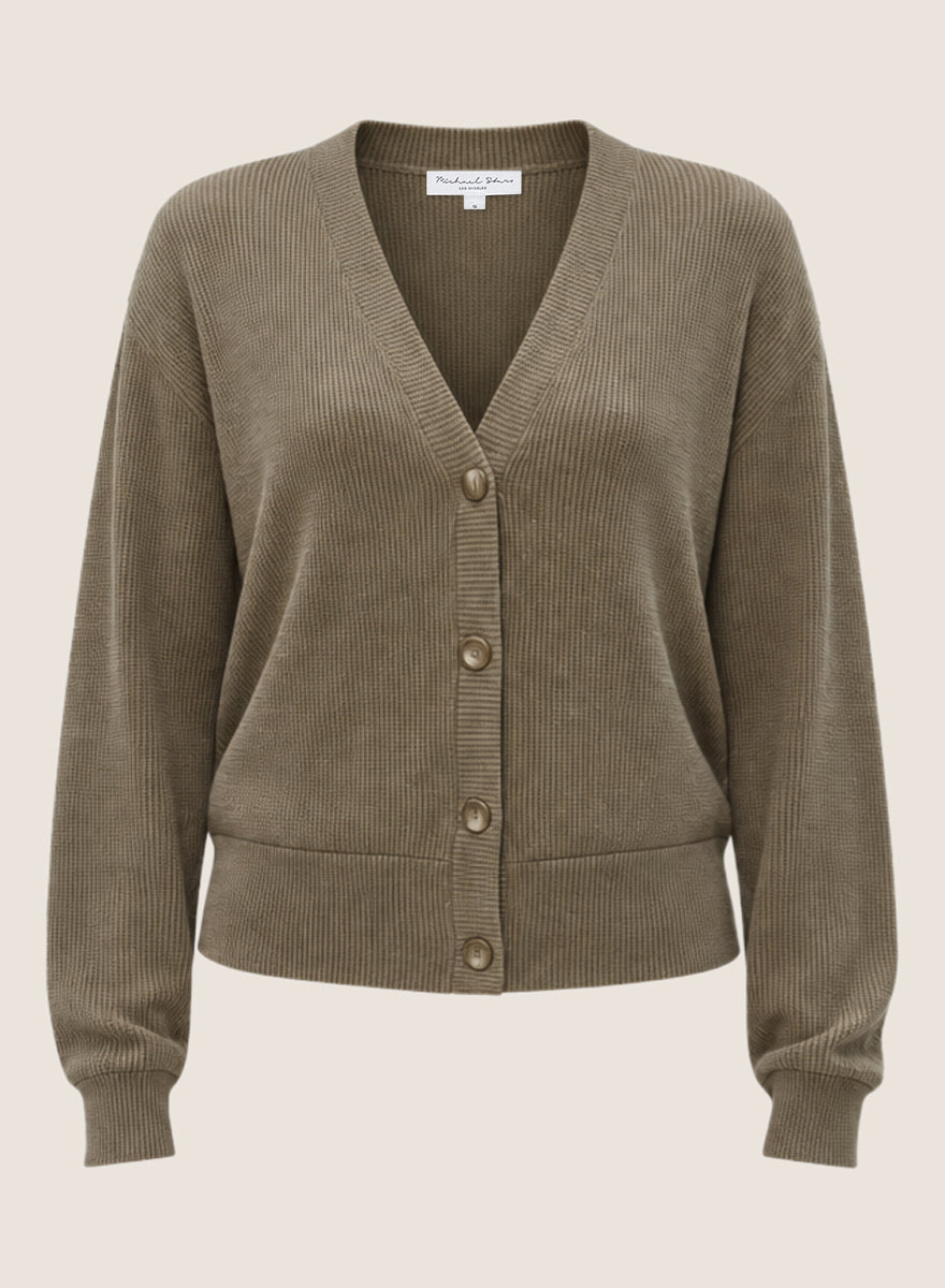 Isla V-Neck Ribbed Cardigan