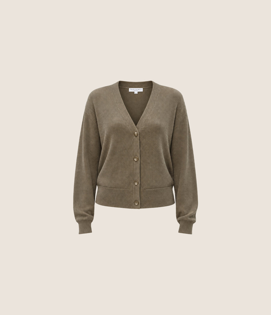 Isla V-Neck Ribbed Cardigan