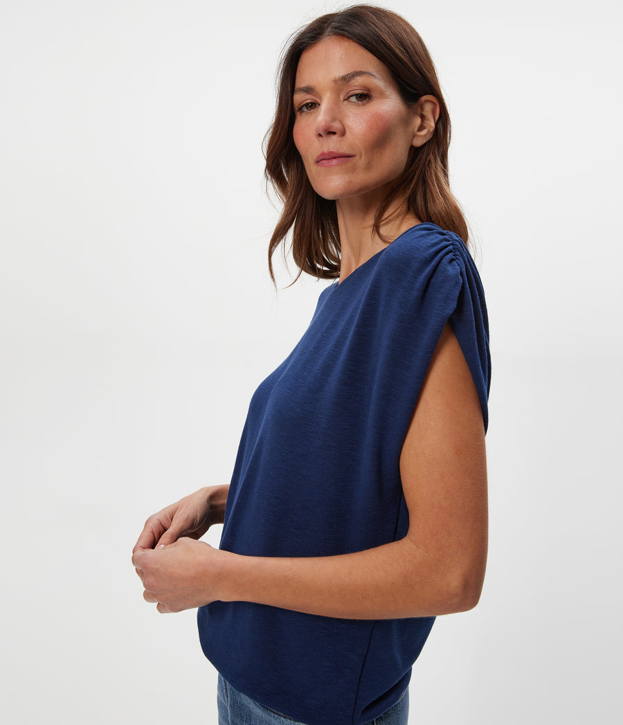 Sharon Shirred Bubble Top